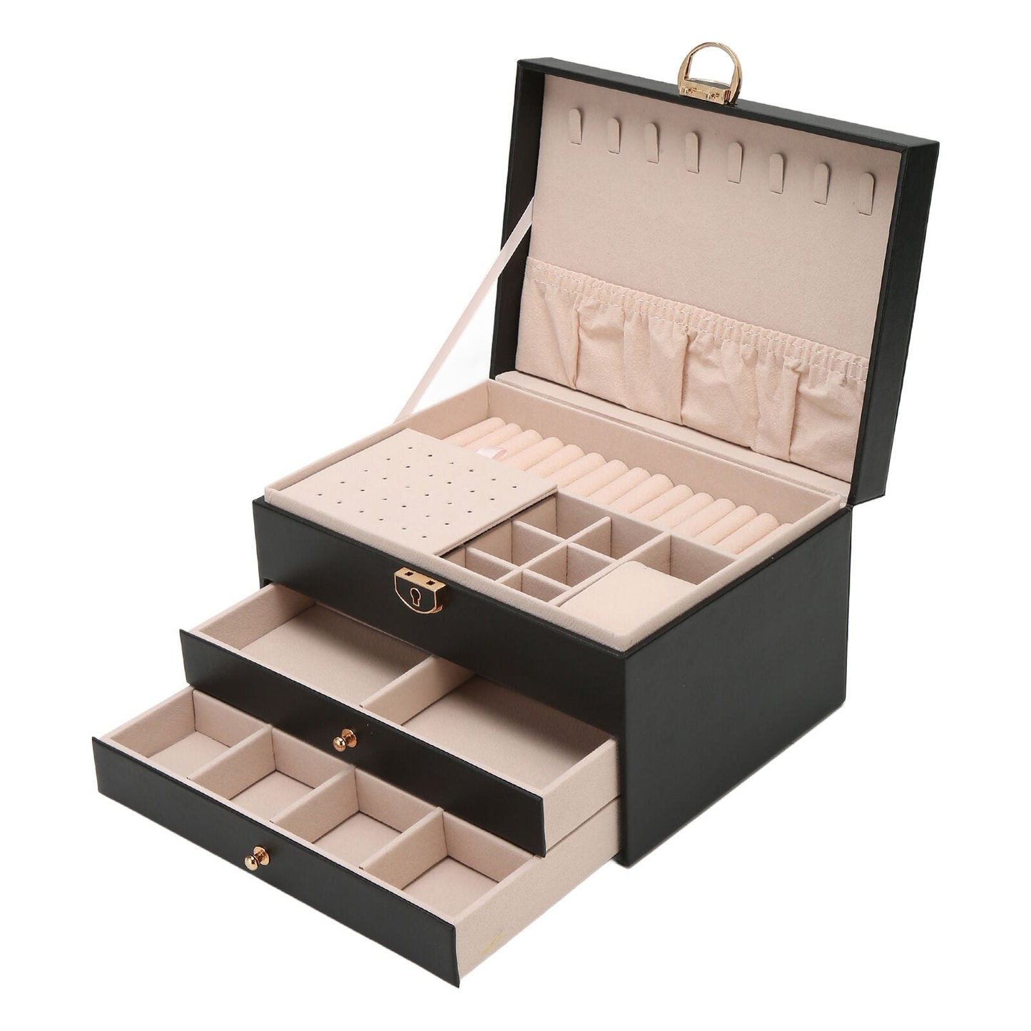 Liora Sieradendoos - Meerlaagse Leren Organizer, Elegant en Functioneel 6