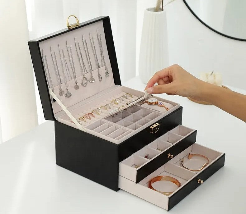 Liora Sieradendoos - Meerlaagse Leren Organizer, Elegant en Functioneel 8