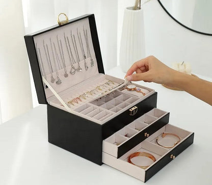 Liora Sieradendoos - Meerlaagse Leren Organizer, Elegant en Functioneel 8