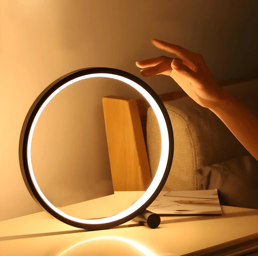 Liora Tafellamp Zwart - Modern Design, Traploos Dimbaar Nachtkast Lampje 0