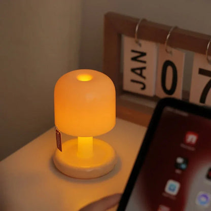Lumia Draadloze Tafellamp - Oplaadbaar, Paddestoelvormig Nachtkast Lampje 7