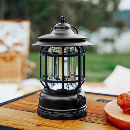 Lumos Campinglantaarn - Oplaadbaar LED, Vintage Stijl Dimbaar Licht 0