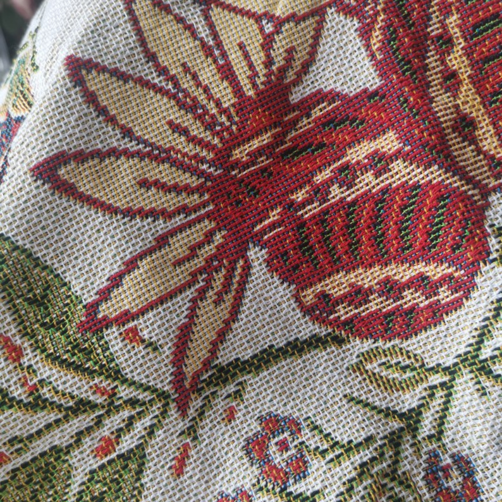 Luna Bloemenworp - Zachte Polyester/Katoenmix, Rustieke Kwastjes 2