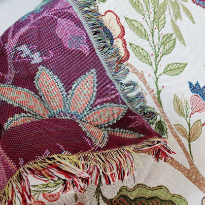 Luna Bloemenworp - Zachte Polyester/Katoenmix, Rustieke Kwastjes 4