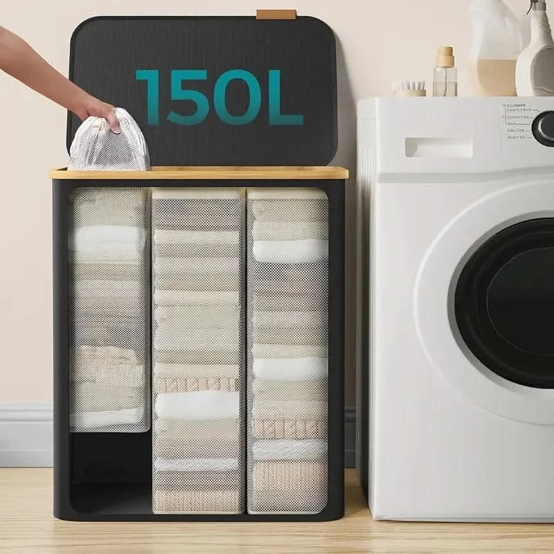 Luna Wasmand 3 Vakken - Duurzame Stof, Ruimtebesparend Ontwerp 1