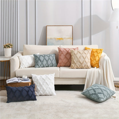 Lunara Kussenhoes 40x40 - Fluweel, Boho Geometrisch Patroon 1