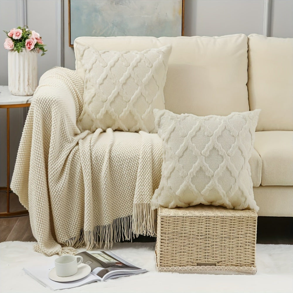 Lunara Kussenhoes 40x40 - Fluweel, Boho Geometrisch Patroon 4