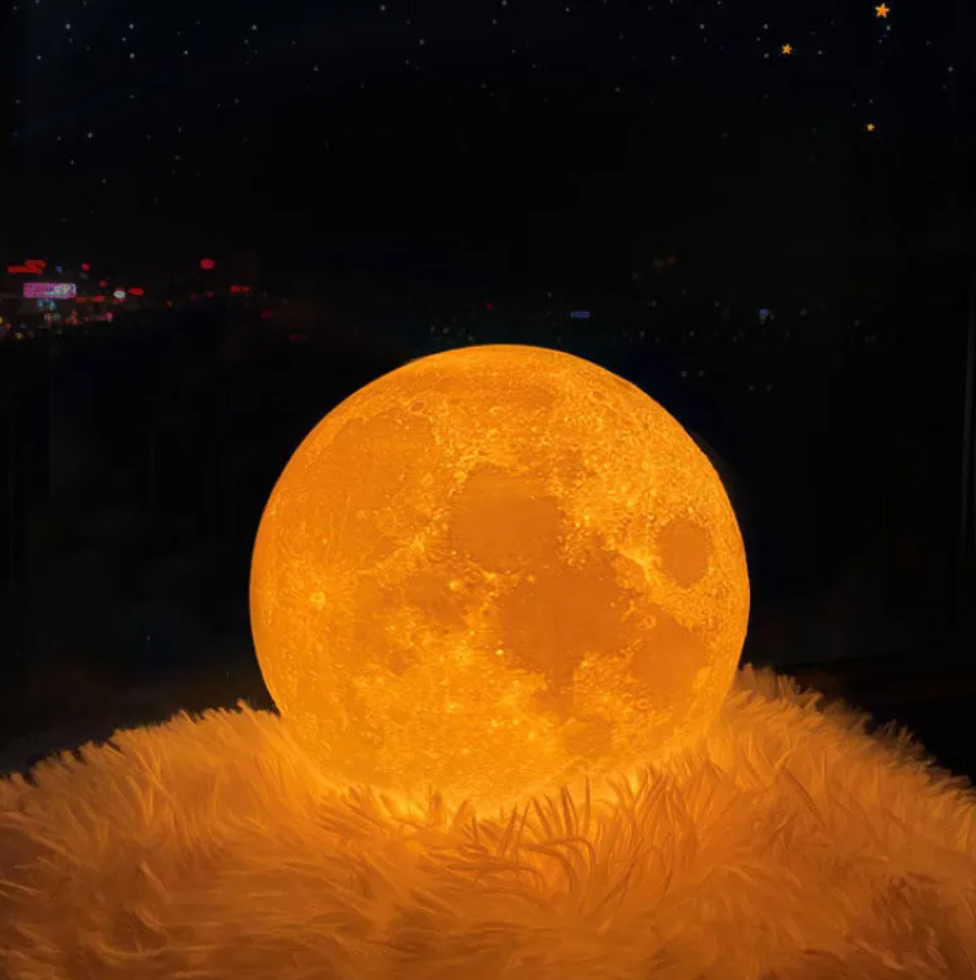 Lunara LED Maanlamp - Draadloos, Dimbaar met Houten Standaard 5