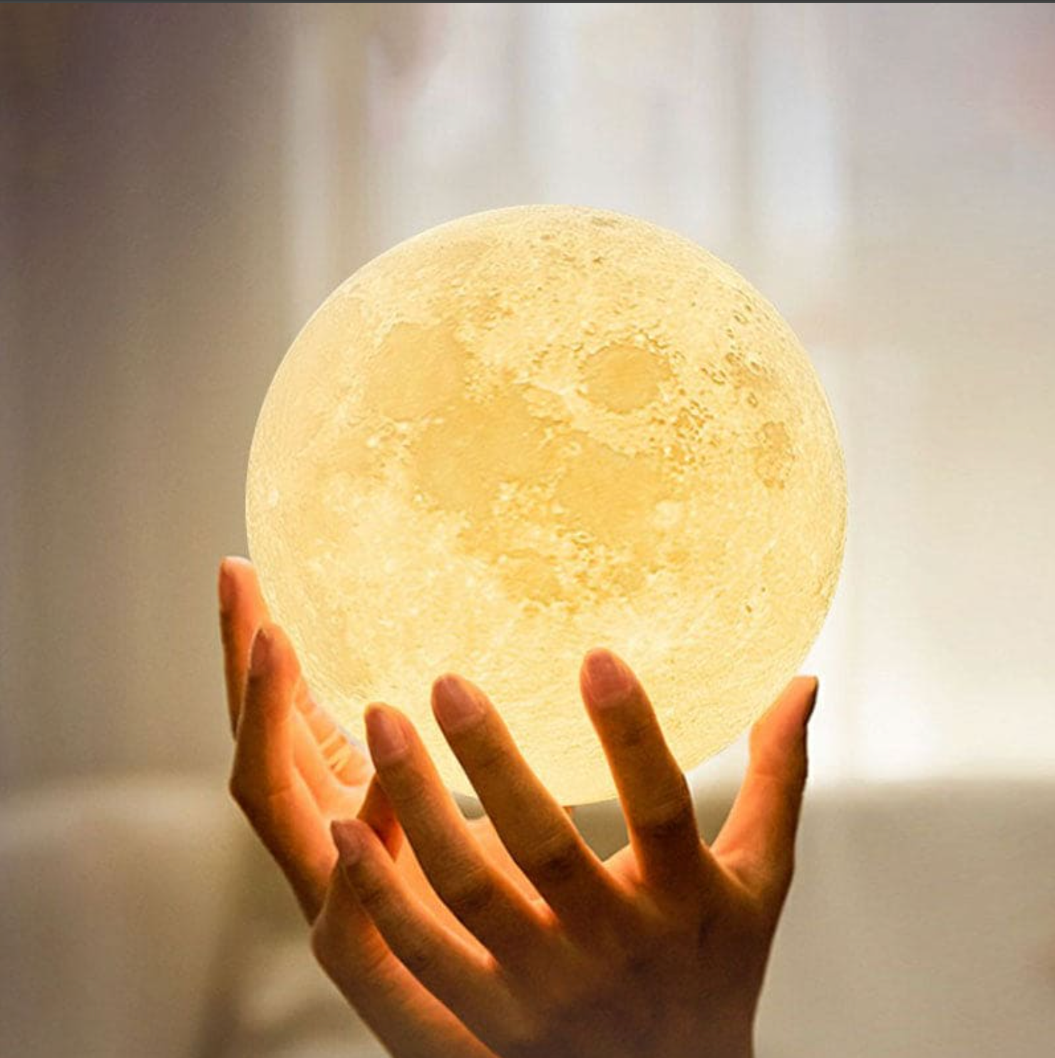 Lunara LED Maanlamp - Draadloos, Dimbaar met Houten Standaard 6
