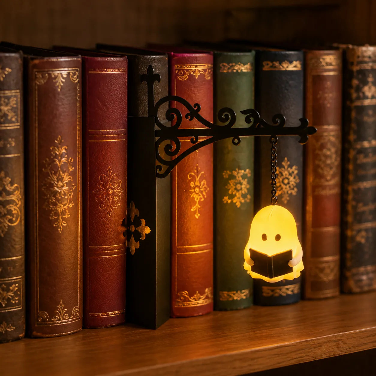 Lunaro Boekenplanklamp - Warm Amber LED, Matzwart Metaal 1