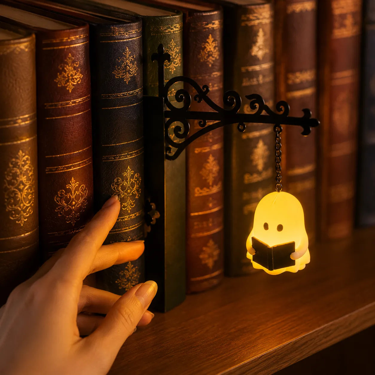 Lunaro Boekenplanklamp - Warm Amber LED, Matzwart Metaal 2
