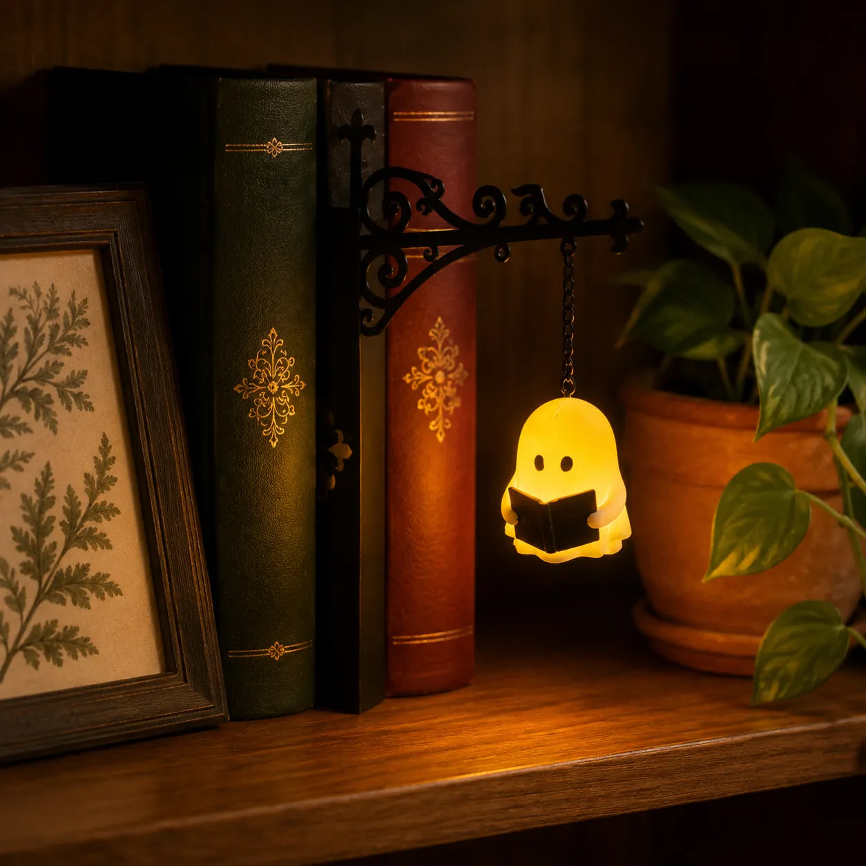 Lunaro Boekenplanklamp - Warm Amber LED, Matzwart Metaal 6