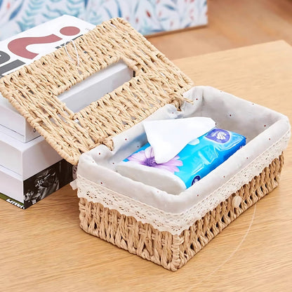 Lunor Tissue Box - Gevlochten Papier, Vintage Stijl 1