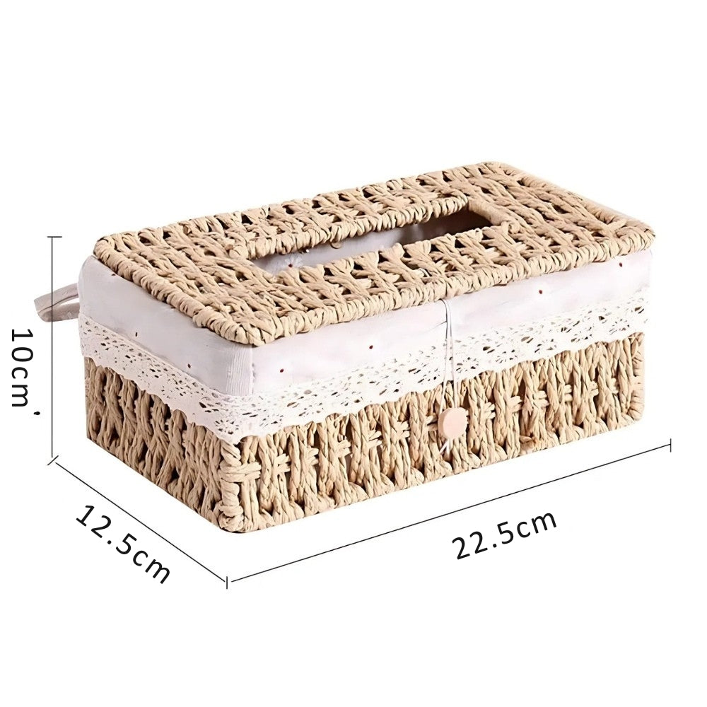 Lunor Tissue Box - Gevlochten Papier, Vintage Stijl 7