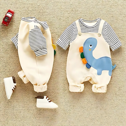 DinoDapper™ – Zomers Setje met Dinosaurusprint – Comfortabele Babyoutfit