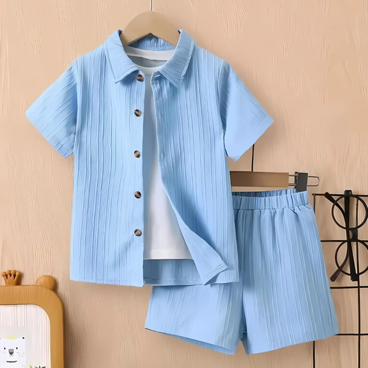 BreezeSet™ – Lichtgewicht Wafelstructuur Zomerset – Jongens Kledingset