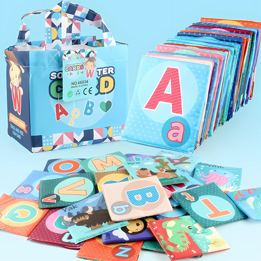 LetterLeren™ – Zachte Stoffen ABC-Kaarten – Educatief Peuterspeelgoed