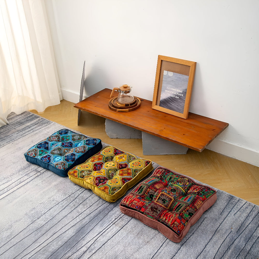 Maroa Strikbandkussen - Microvezel, Boho Patchwork 1