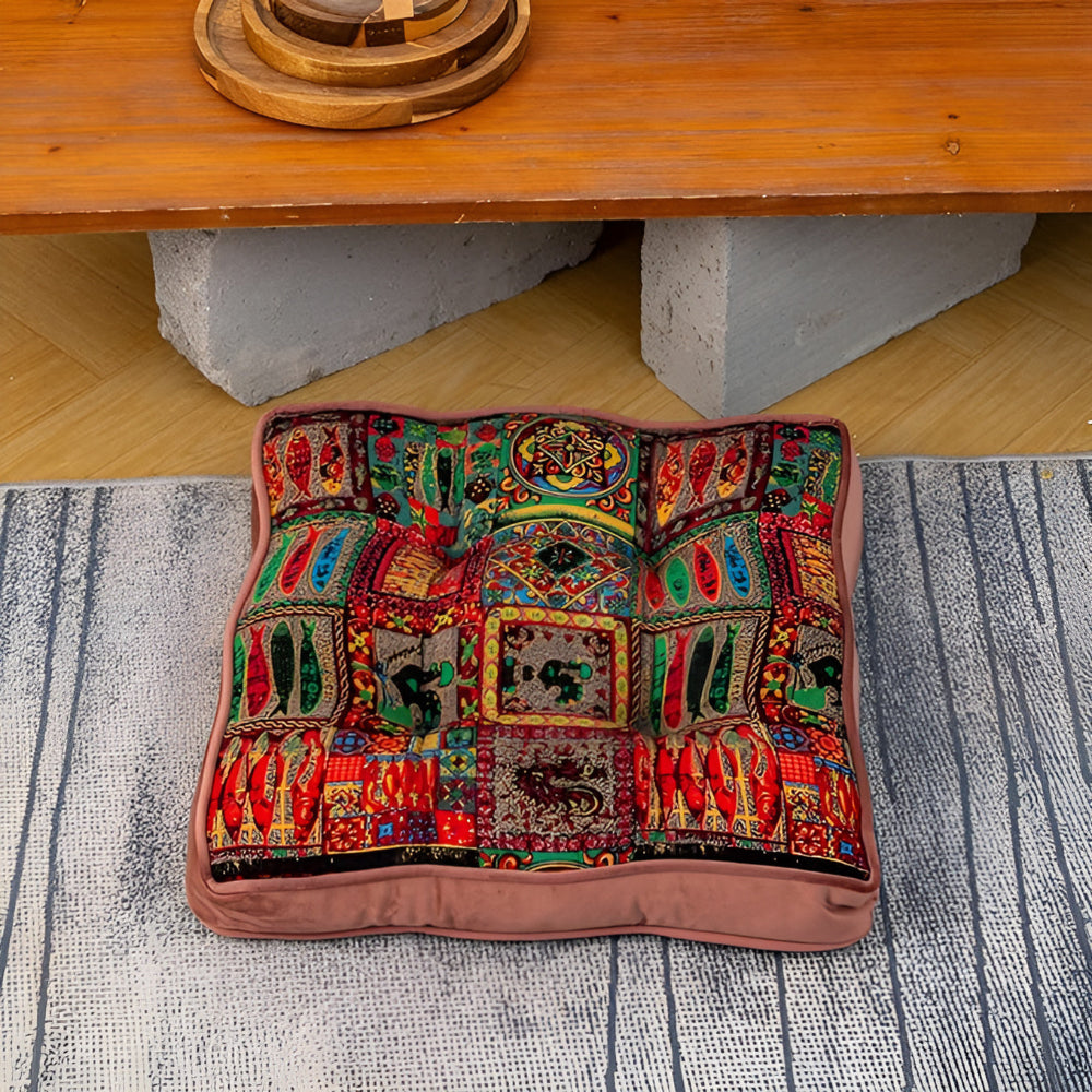 Maroa Strikbandkussen - Microvezel, Boho Patchwork 6