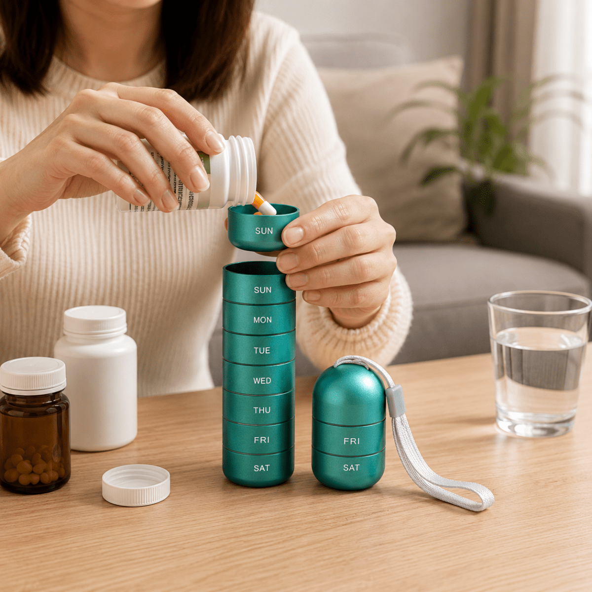 Mediwell Pillendoos - Draagbaar 7-Daags, Compact en Gebruiksvriendelijk 2