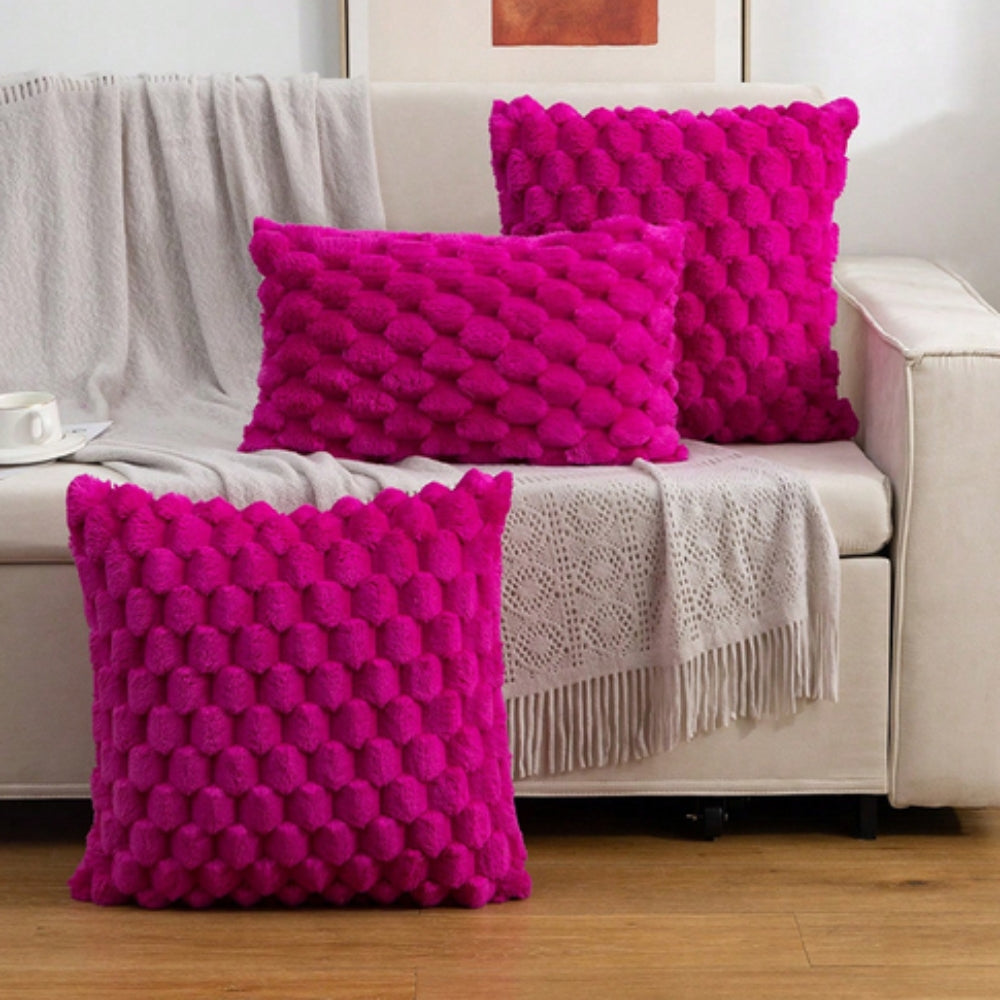 Mellow Kussenhoes 50x50 - Pluche 3D Textuur, Crèmewit 10
