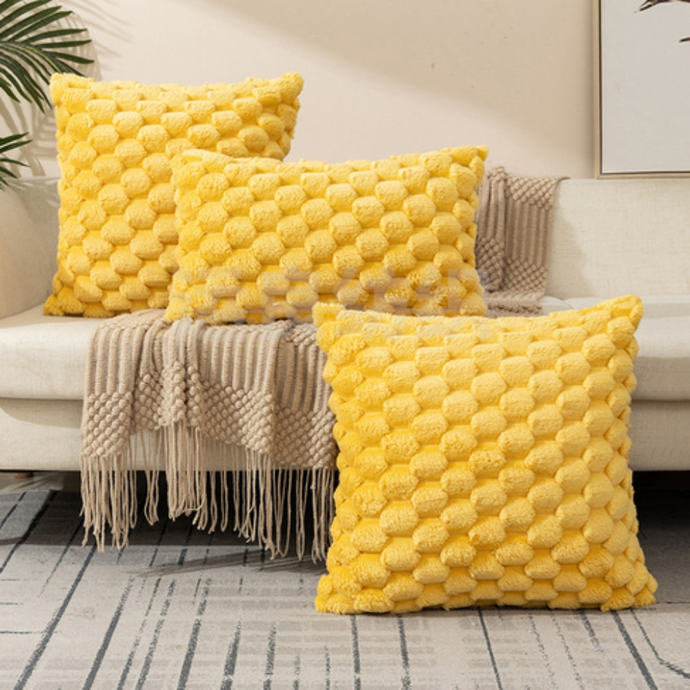 Mellow Kussenhoes 50x50 - Pluche 3D Textuur, Crèmewit 2