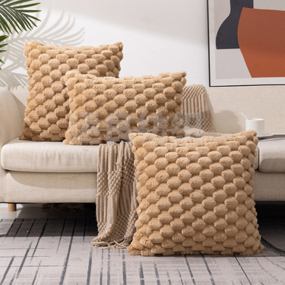 Mellow Kussenhoes 50x50 - Pluche 3D Textuur, Crèmewit 4
