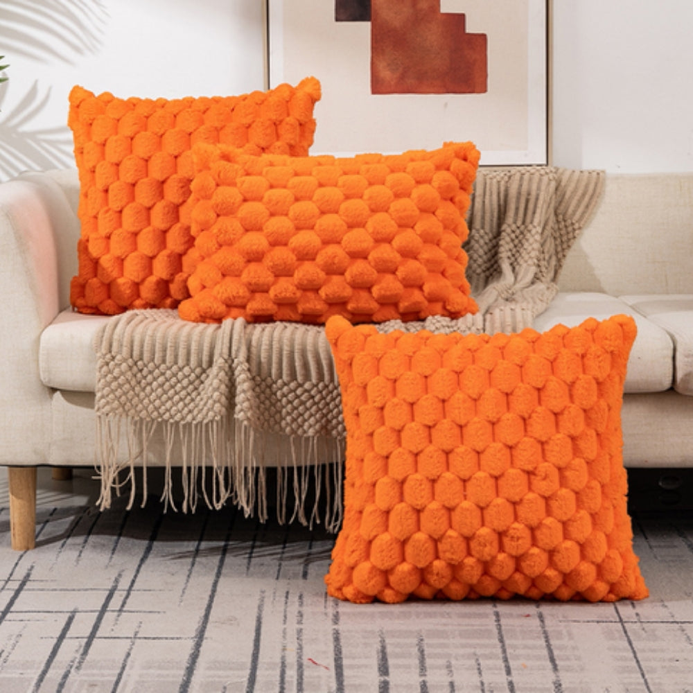 Mellow Kussenhoes 50x50 - Pluche 3D Textuur, Crèmewit 7