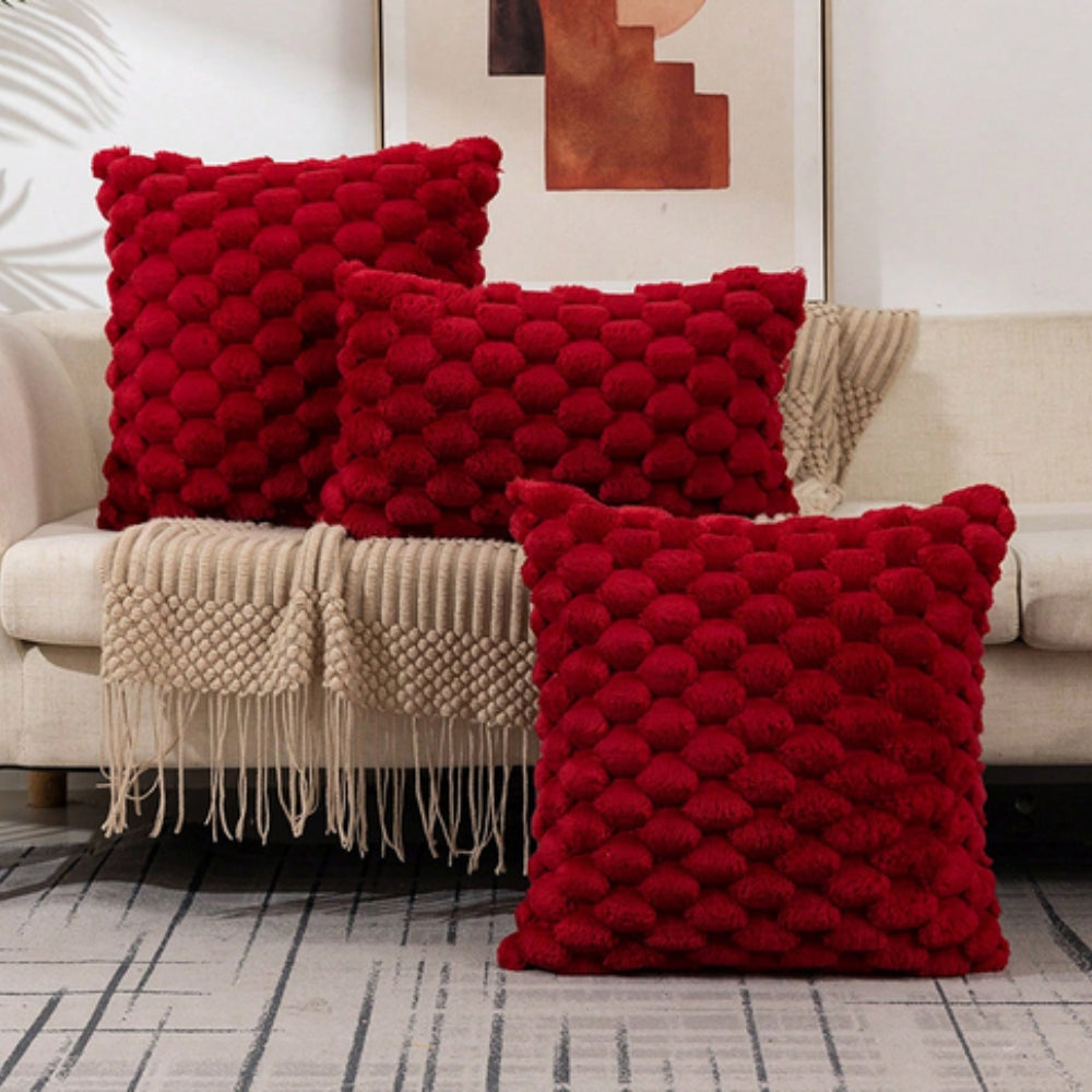 Mellow Kussenhoes 50x50 - Pluche 3D Textuur, Crèmewit 9