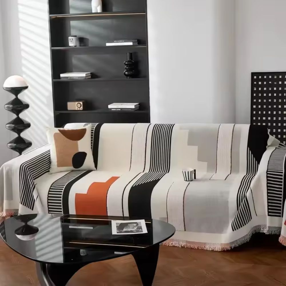 Metro Form Bankhoes - Chenille, Ademend Design met Abstracte Patronen 6