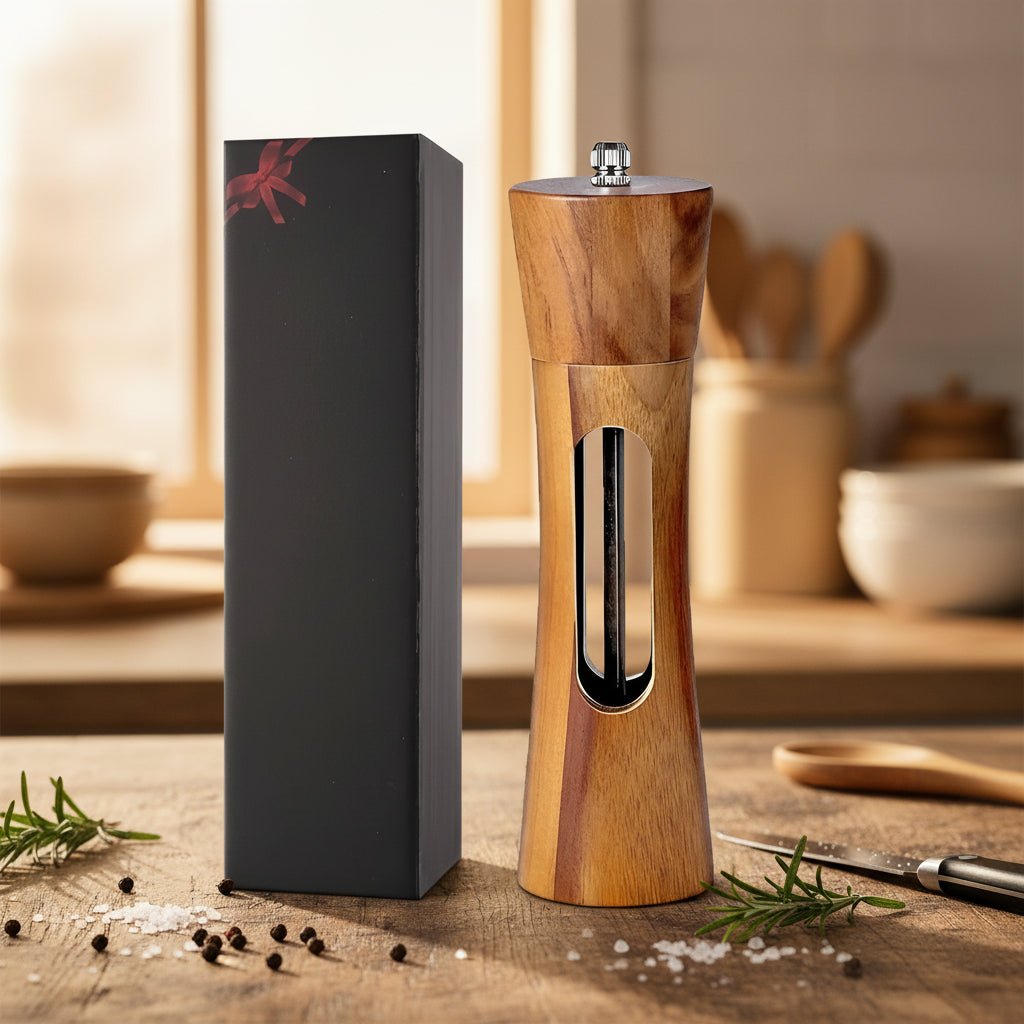 Milo Peper en Zout Molen Set - Houten Design, Verstelbare Maalfunctie 0