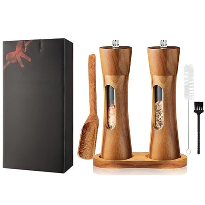Milo Peper en Zout Molen Set - Houten Design, Verstelbare Maalfunctie 3