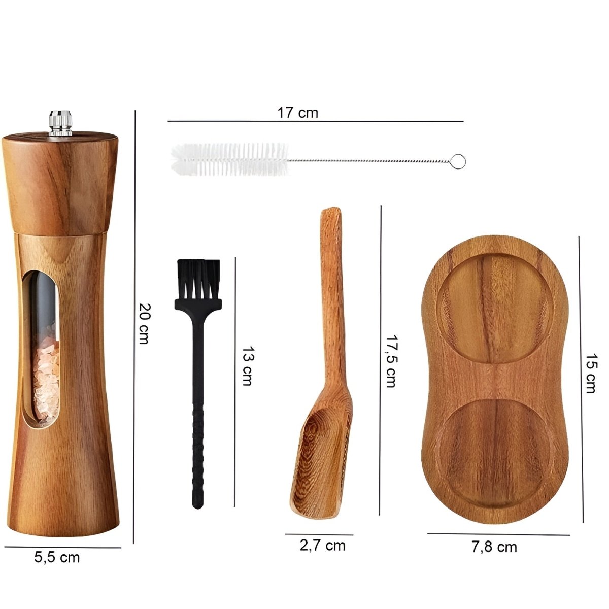 Milo Peper en Zout Molen Set - Houten Design, Verstelbare Maalfunctie 5