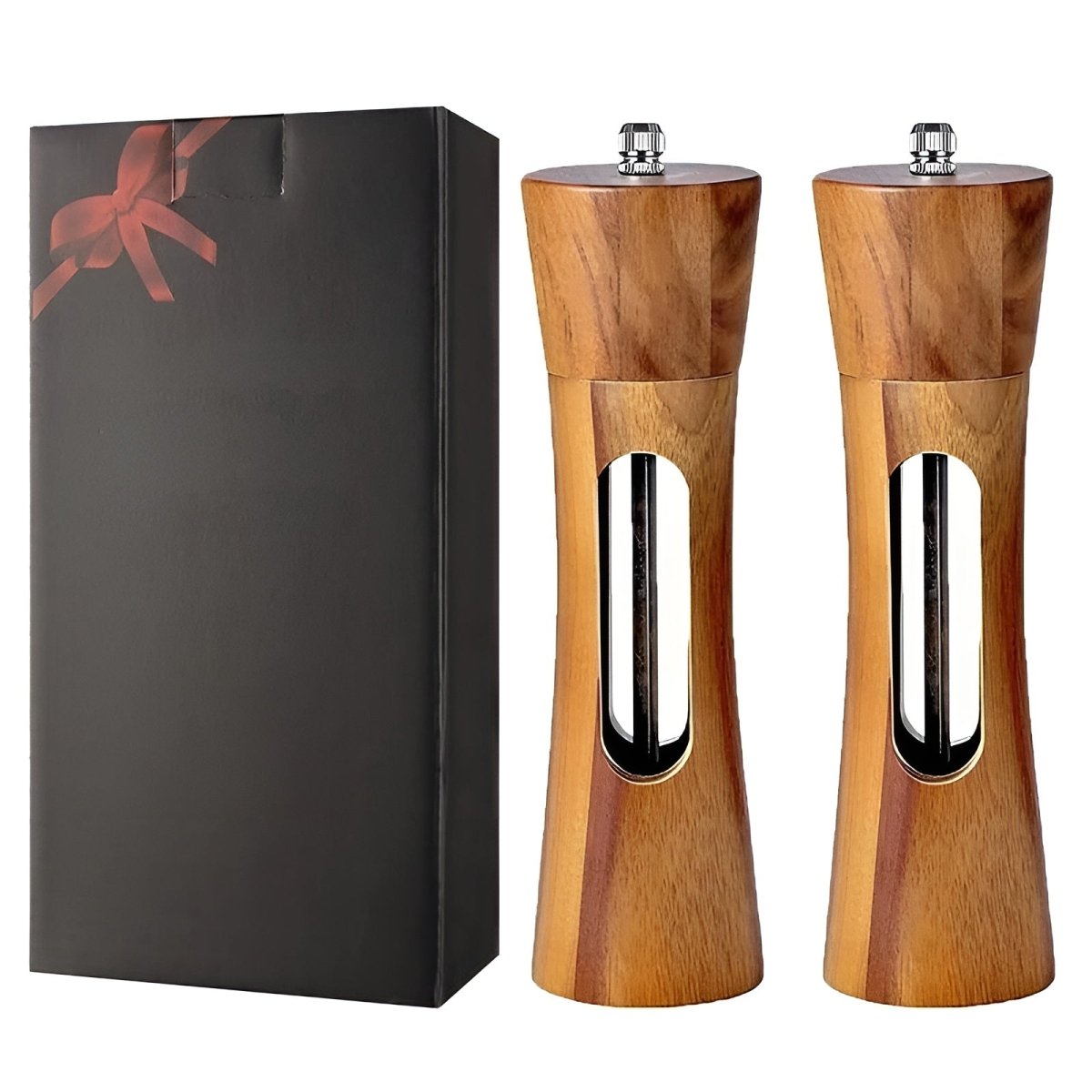 Milo Peper en Zout Molen Set - Houten Design, Verstelbare Maalfunctie 6