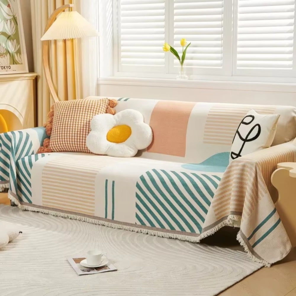 Mimosa Bankhoes - Geometrisch Chenille, Ademend en Duurzaam 4