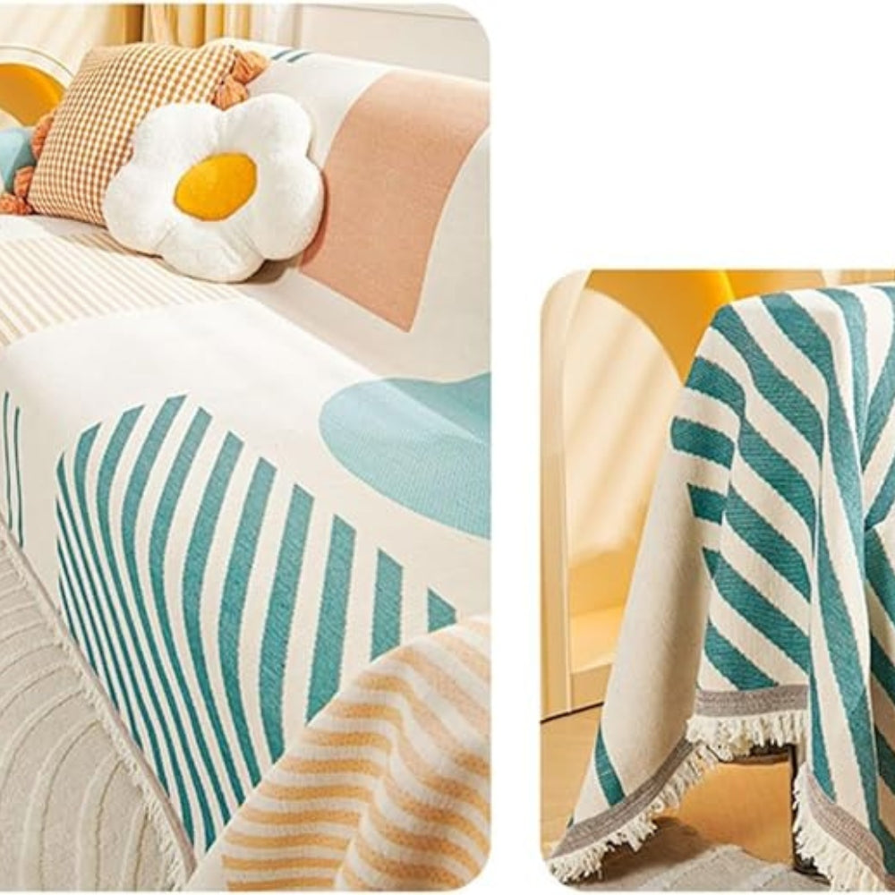 Mimosa Bankhoes - Geometrisch Chenille, Ademend en Duurzaam 5