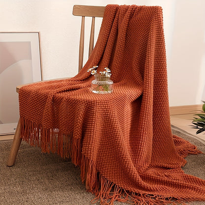 Mira Deken - Zacht Gebreid Polyester, Lodge Stijl 2