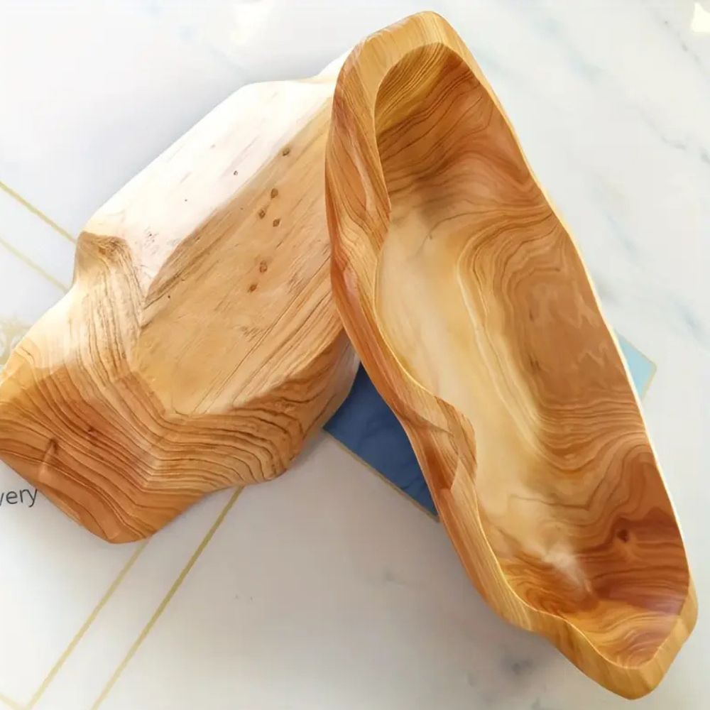 Mira Houten Dienblad Rond - Rustiek Hout, Multifunctioneel Design 4
