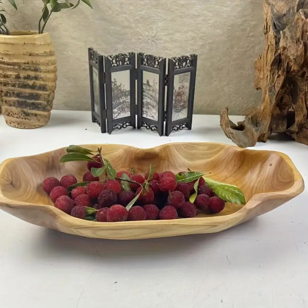 Mira Houten Dienblad Rond - Rustiek Hout, Multifunctioneel Design 5