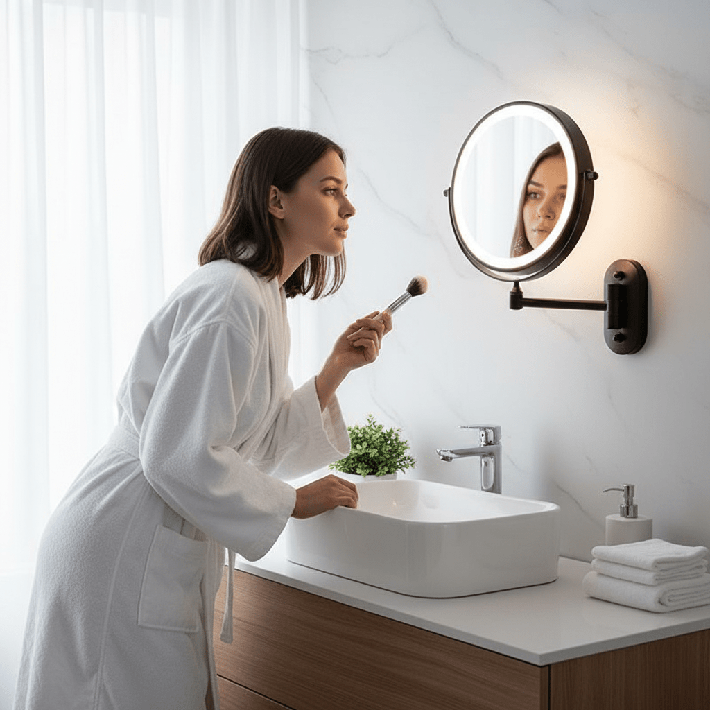Mira Make-Up Spiegel Met Licht - Vergrootspiegel, Draadloos en Instelbare Verlichting 3