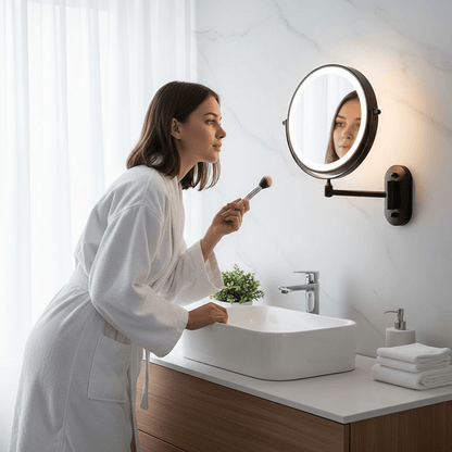 Mira Make-Up Spiegel Met Licht - Vergrootspiegel, Draadloos en Instelbare Verlichting 3