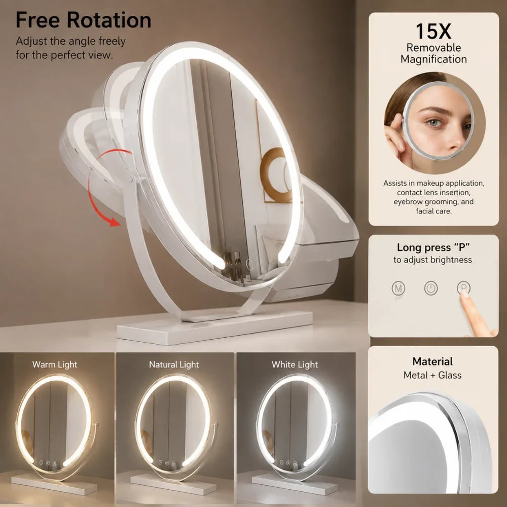 Mira Make-up Spiegel Met Licht - 15x Vergroting, Touchscreen Verlichting 4