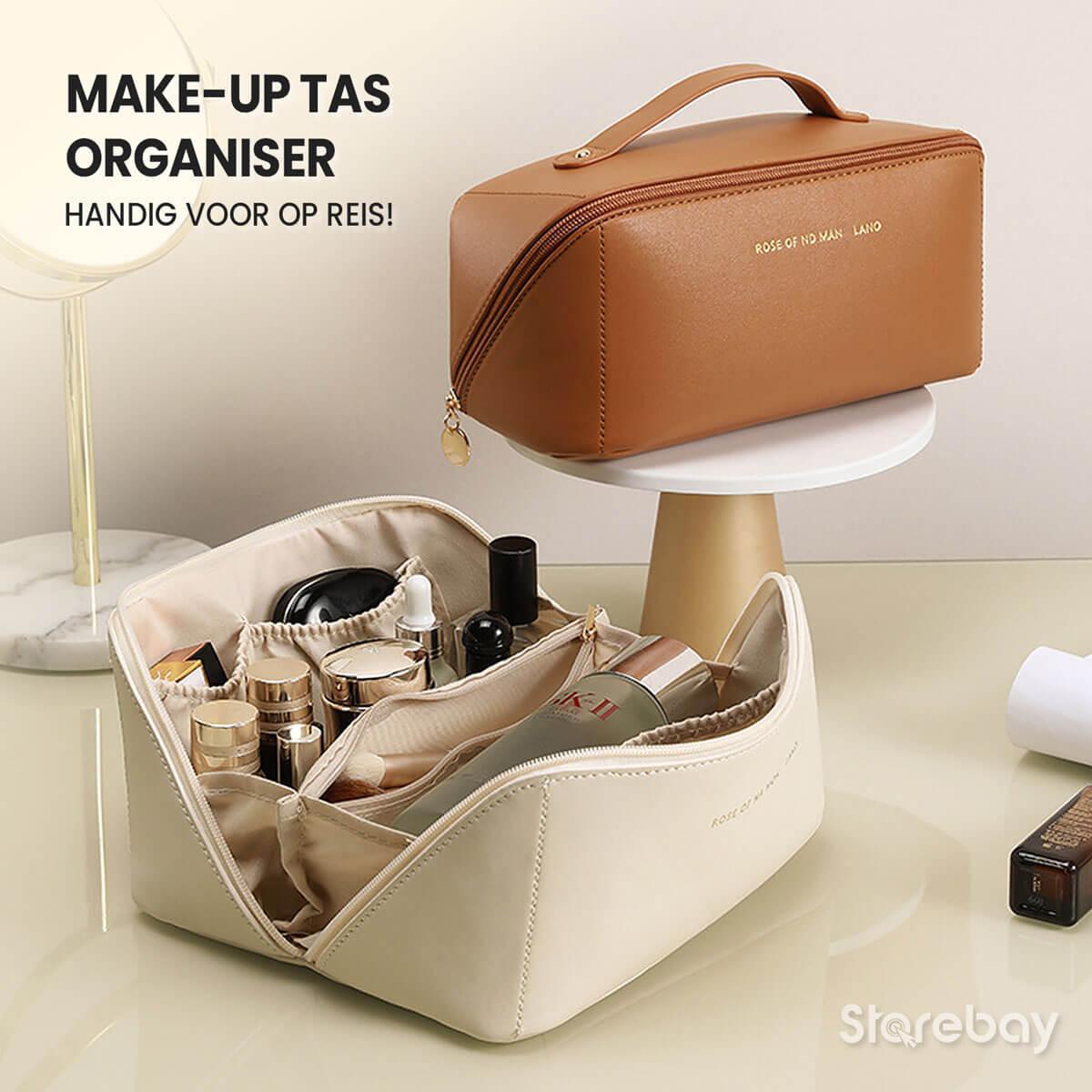 Mira Makeup Tas - PU-Leer, Dubbele Laag, Waterafstotend 0