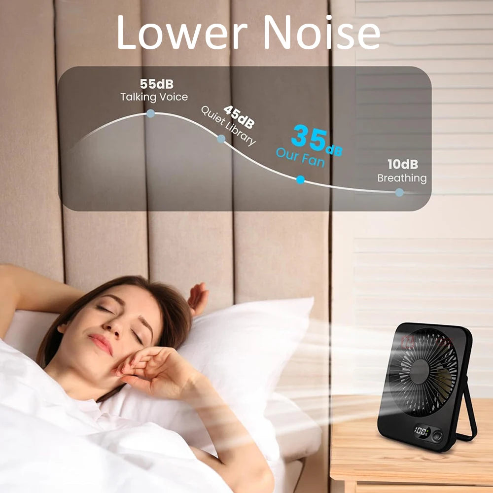Mira Mini Ventilator - Draadloos, Opvouwbaar, 5 Snelheden 5