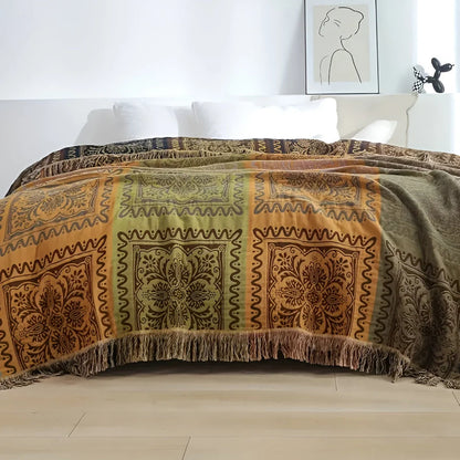 Mira Plaid - Katoen, Warme Deken voor op de Bank met Mandala Design 0