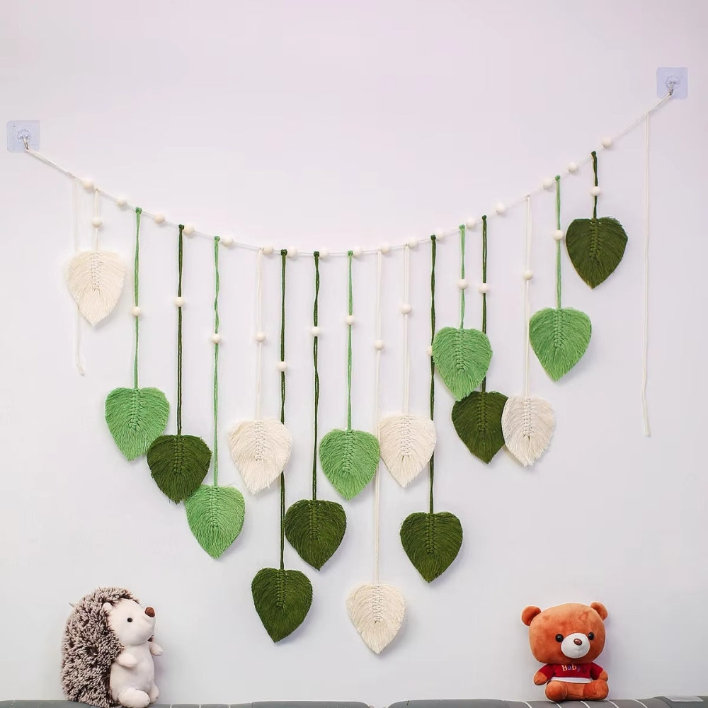 Mira Wanddecoratie - Handgemaakt Macrame, Bladthema voor Woonkamer en Slaapkamer 2