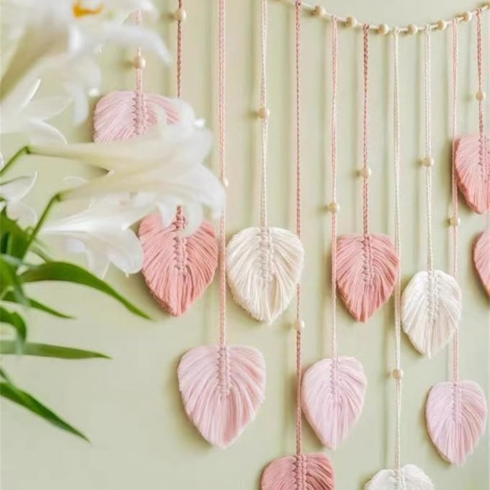 Mira Wanddecoratie - Handgemaakt Macrame, Bladthema voor Woonkamer en Slaapkamer 5