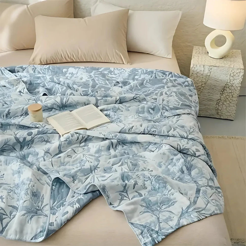 Mirel Cotton Blanket - All-Season, Floral Print 1