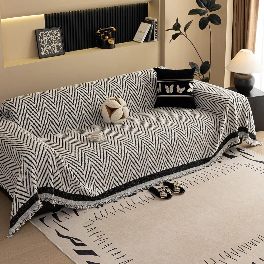 Mirella Bankhoes - Zachte Microvezel, Moderne Chevron 1