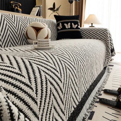 Mirella Bankhoes - Zachte Microvezel, Moderne Chevron 2